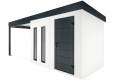 Garden house with two skylights and 3m left gazebo